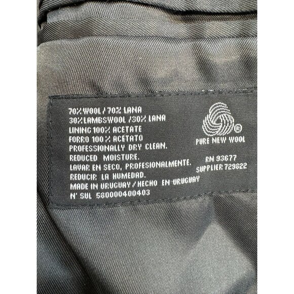 Stafford Mens Herringbone Wool Blazer Jacket Size 40R Gray Classic Academia - Picture 5 of 15